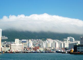 구름모자 쓴 영도의 봉래산